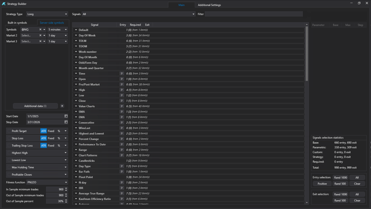 Signal Selection Input Interface